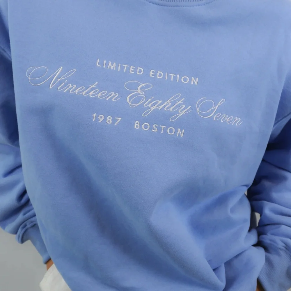 NWOT 1987 the label OLD MONEY CREW IN "HYDRANGEA" crewneck sweatshirt top - Picture 3 of 7